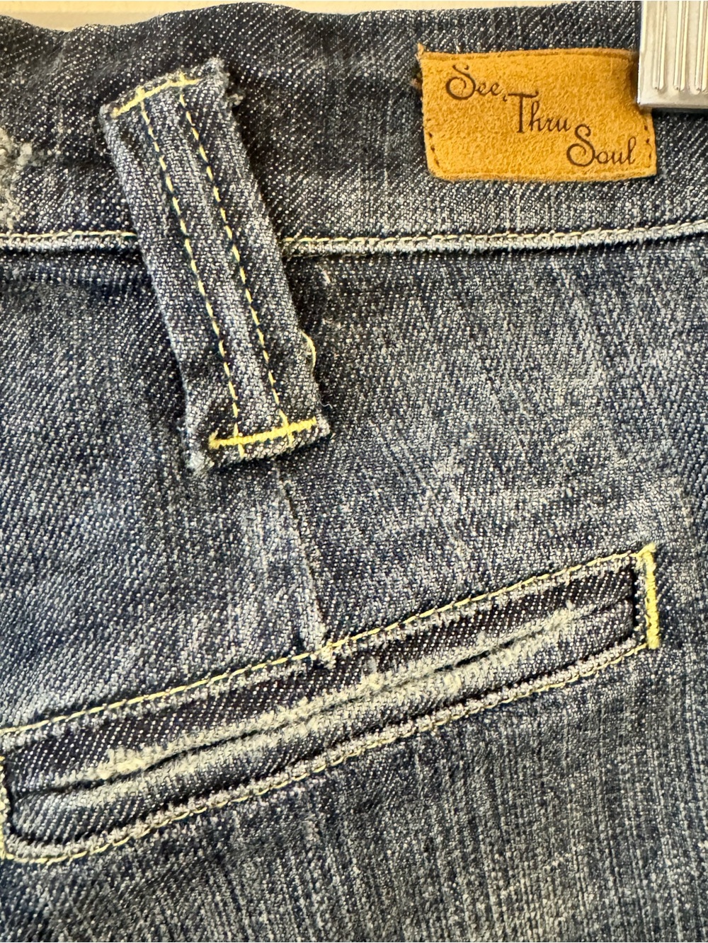 NWT Deadstock Y2K See Thru Soul Low Rise Distressed Cropped Jeans Size 28 - Picture 5 of 9